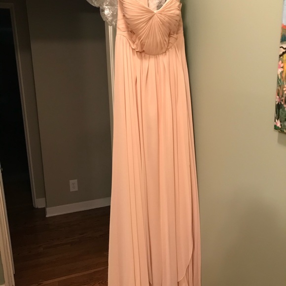 Jenny Yoo Mira blush color convertible bridesmaid dress with sash - Picture 3 of 4